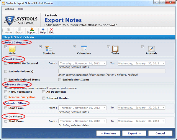 Notes to Outlook PST Conversion Tool 9.3